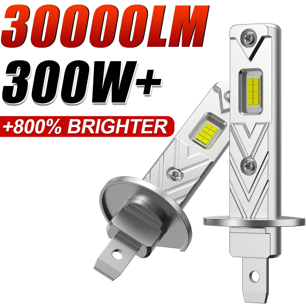 300W 300000LM H1 LED Lights 6000K Headlight Bulb Mini Size Design Wireless For Car Lamp CS