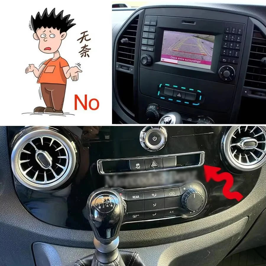 Buttons Bar For Mercedes Benz Vito 114 Mixto W447 NAVI Hazard Radio With Buttons LightComp
