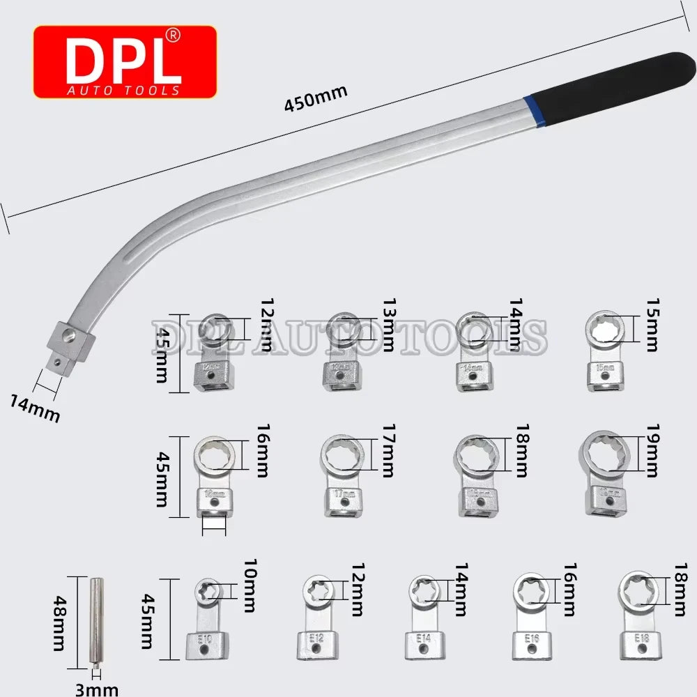 15PCS Auxiliary Timing Belt Adjustable Wrench Pulley Disassembly Idler Pulley Tensioning Special - Automotive LED Light