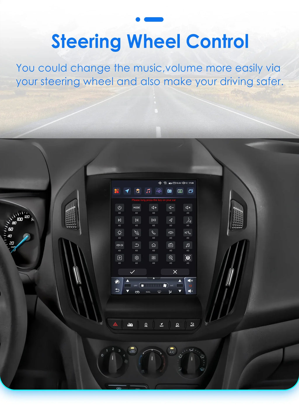 9.7"Android 13 Autoradio for FORD Transit /Tourneo Connect 2013-2018 multimedia player Car