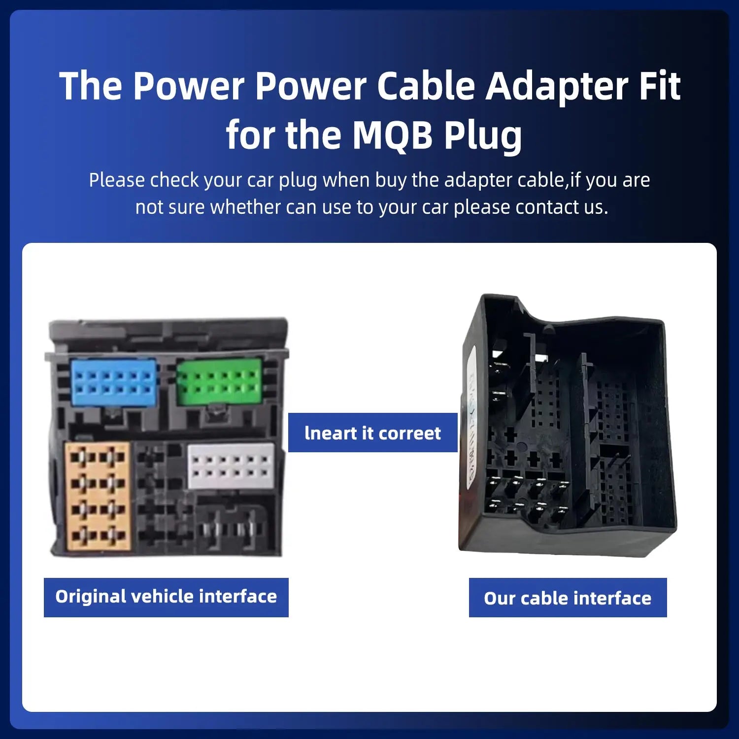Universal MQB Car Radio For Volkswagen VW SEAT Skoda Interface Power Connection Cable Mult