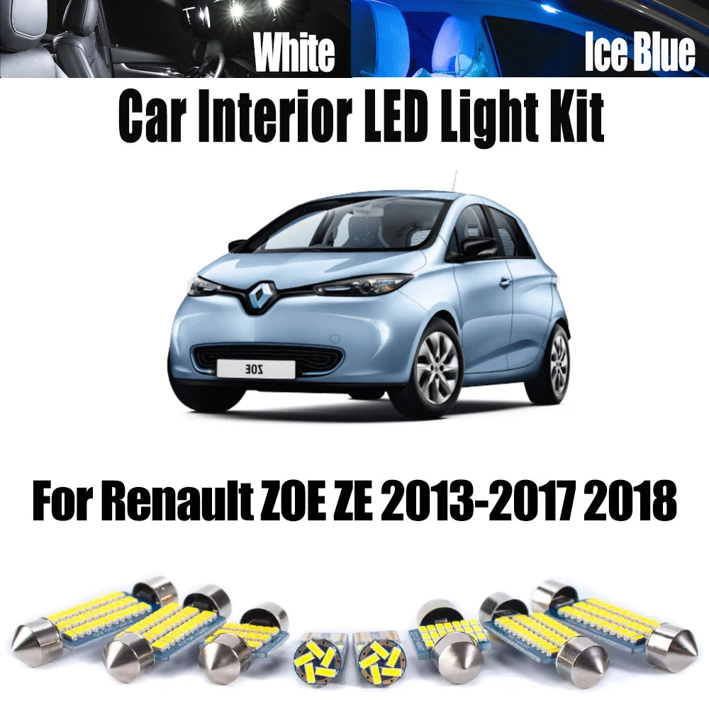 LED Interior Light Kit for Renault ZOE ZE 2013-2016 - Canbus Dome Map Door Trunk Bulbs | AUTOKITSHOP