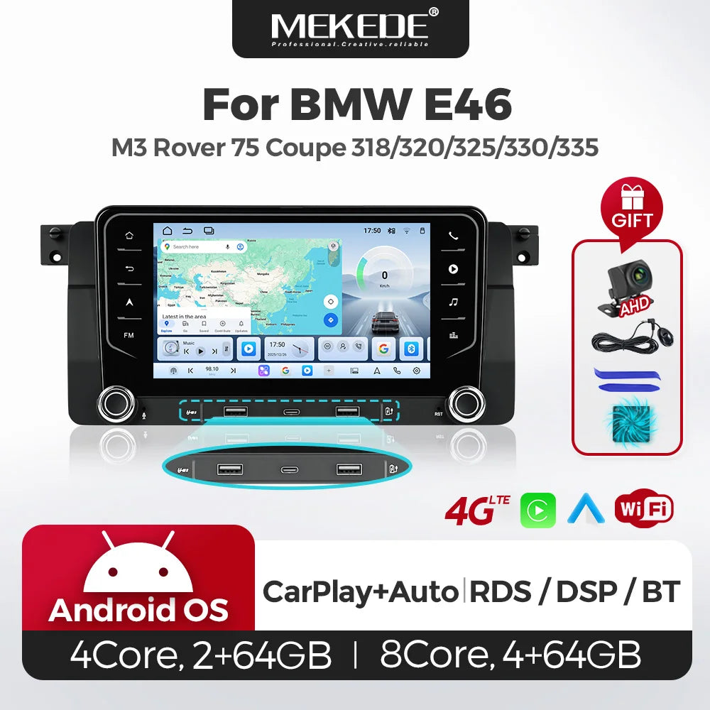 7" Car Radio For BMW E46 M3 Rover 75 Coupe 318/320/325/330/S35 Multimedia Player GPS Navig