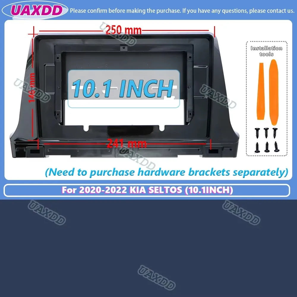 10.1inch Car Radio Fascia for Kia Seltos 2020-2022 Special Dash Trim Kit Frame Panel GPS N