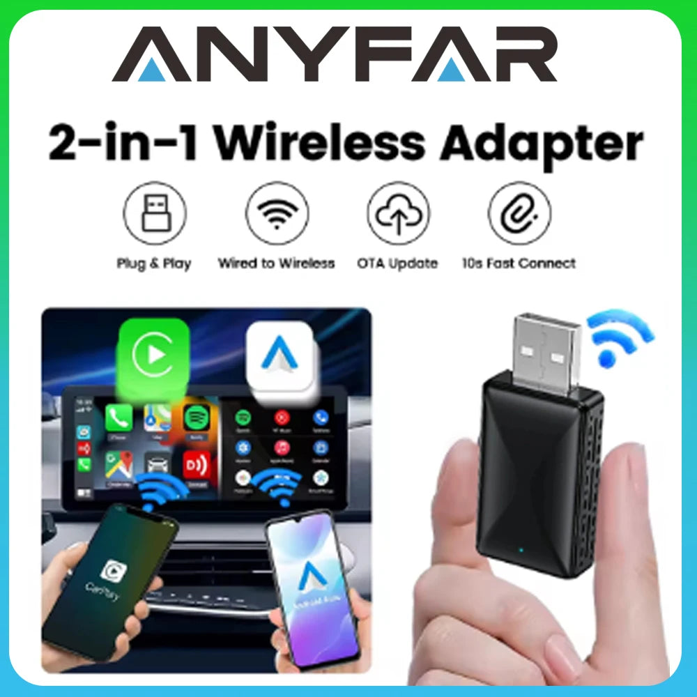Wireless Carplay Android Auto Adapter Smart Mini Bt Wifi Usb Dongle For OEM Car Plug and P