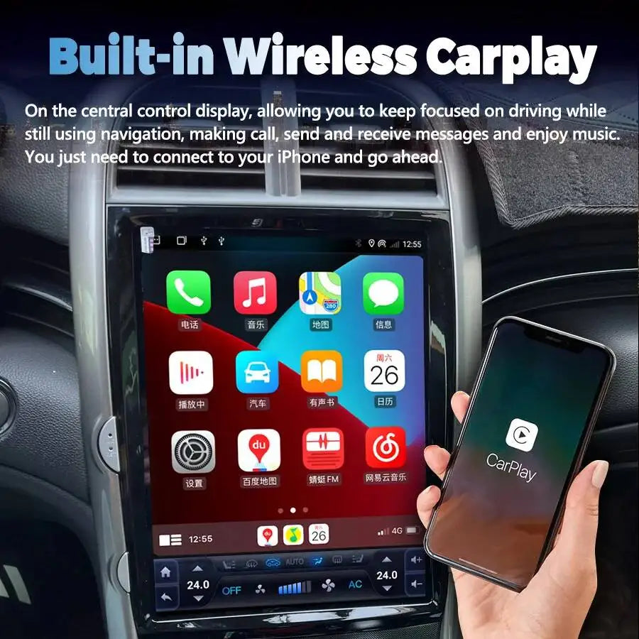 12.1" Android 15 Screen Head Unit For Chevrolet Malibu 8 2009-2015 Car Radio Multimedia Vi