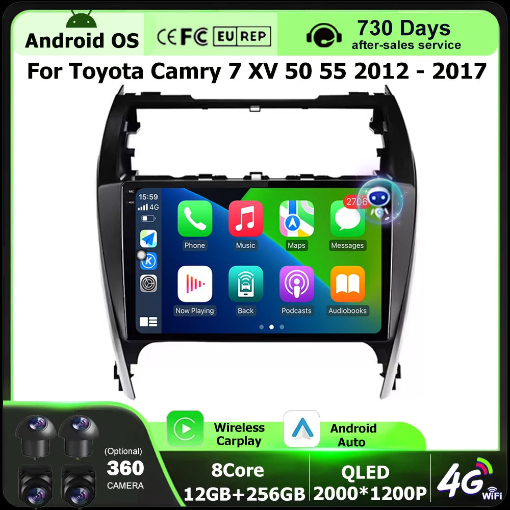 Car Radio Multimedia Video Player GPS Navigation For Toyota Camry 7 XV 50 55 US Version 20