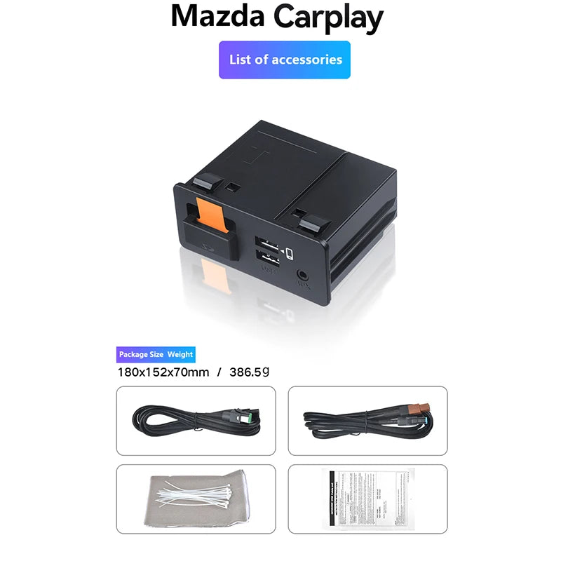 P2 Wired Carplay Android auto Adapter For Retrofit Mazda 2 3 6 CX3 CX5 CX8 MX5 USB HUB Kit
