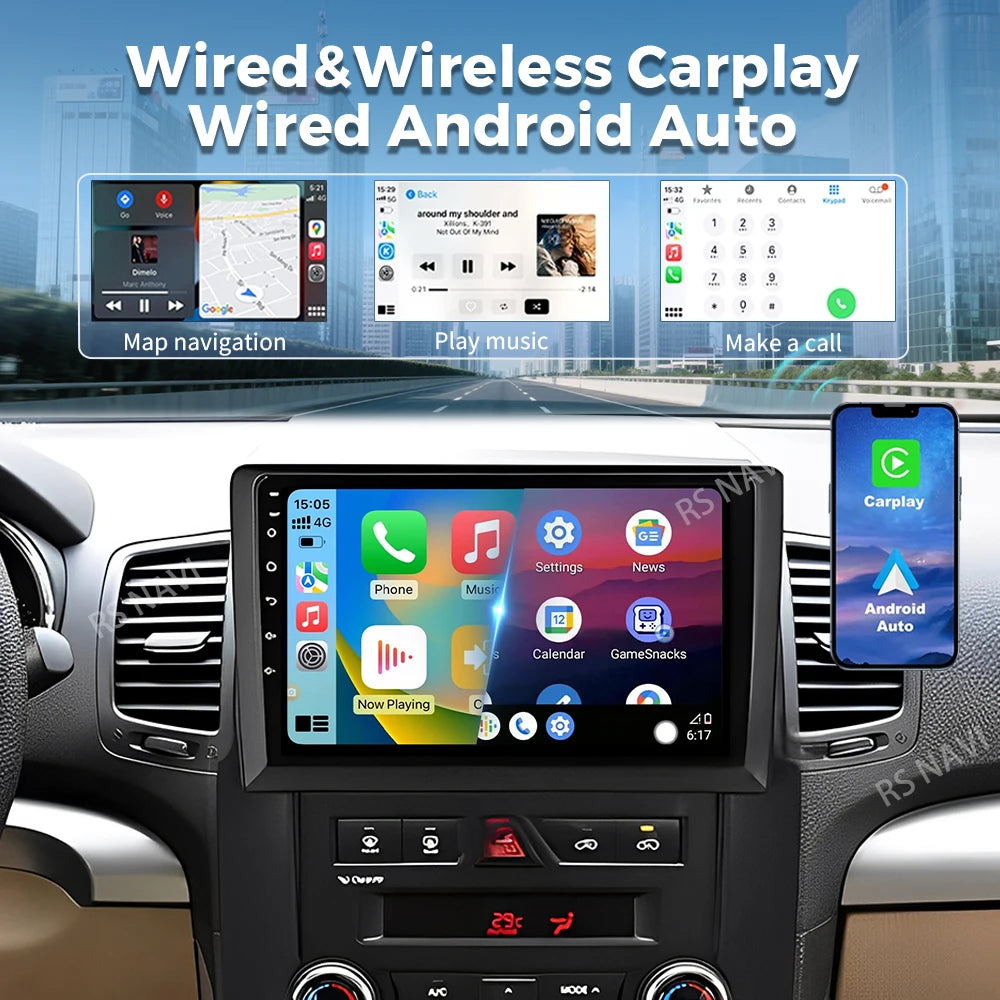 Android 16 For Kia Sorento 2 XM 2009 - 2012 2K QLED Android Car Radio Multimedia Video Pla