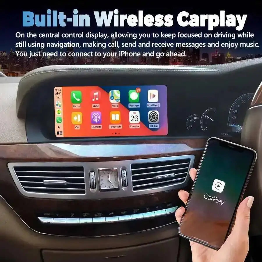 RHD Android 14 Car Radio CarPlay For Mercedes Benz S Class W221 2006-2013 Bluetooth Navi W