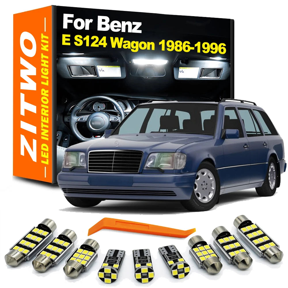 ZITWO 17Pcs LED Interior Reading Door Trunk Light Kit For Mercedes Benz S Class S124 Wagon Estate 1986-1996 License Plate Bulb