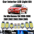 10-Piece LED Interior Light Kit for Alfa Romeo 156 1998 - 2001 - Canbus Dome Map Door Trunk Bulbs | AUTOKITSHOP
