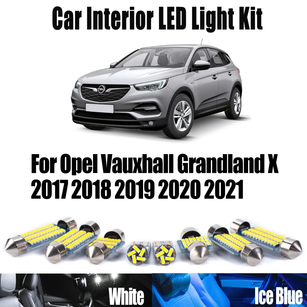 14-Piece LED Interior Light Kit for Opel Vauxhall Grandland X - Canbus Error-Free Bulbs | AUTOKITSHOP