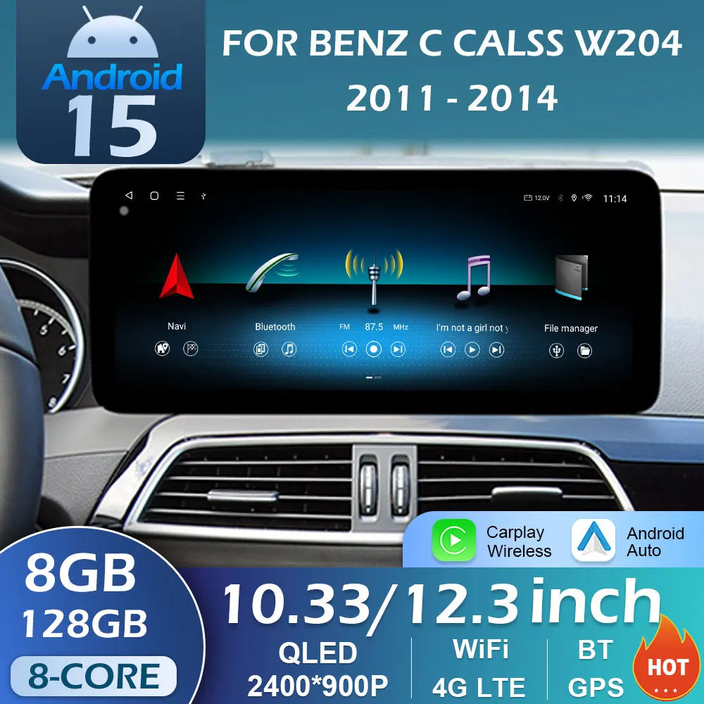 FOR BENZ C CALSS W204 2011 - 2014 Car Radio Multimedia Player Autoradio WIFI DSP Stereo Bl | AUTOKITSHOP