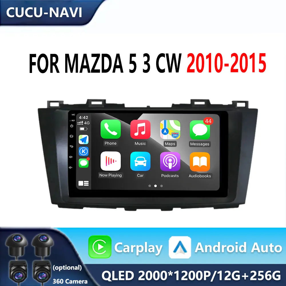 Android 16 Carplay Auto For Mazda 5 CW 2010 2011 2012 2013 2014 2015 Multimedia Car Radio  | AUTOKITSHOP