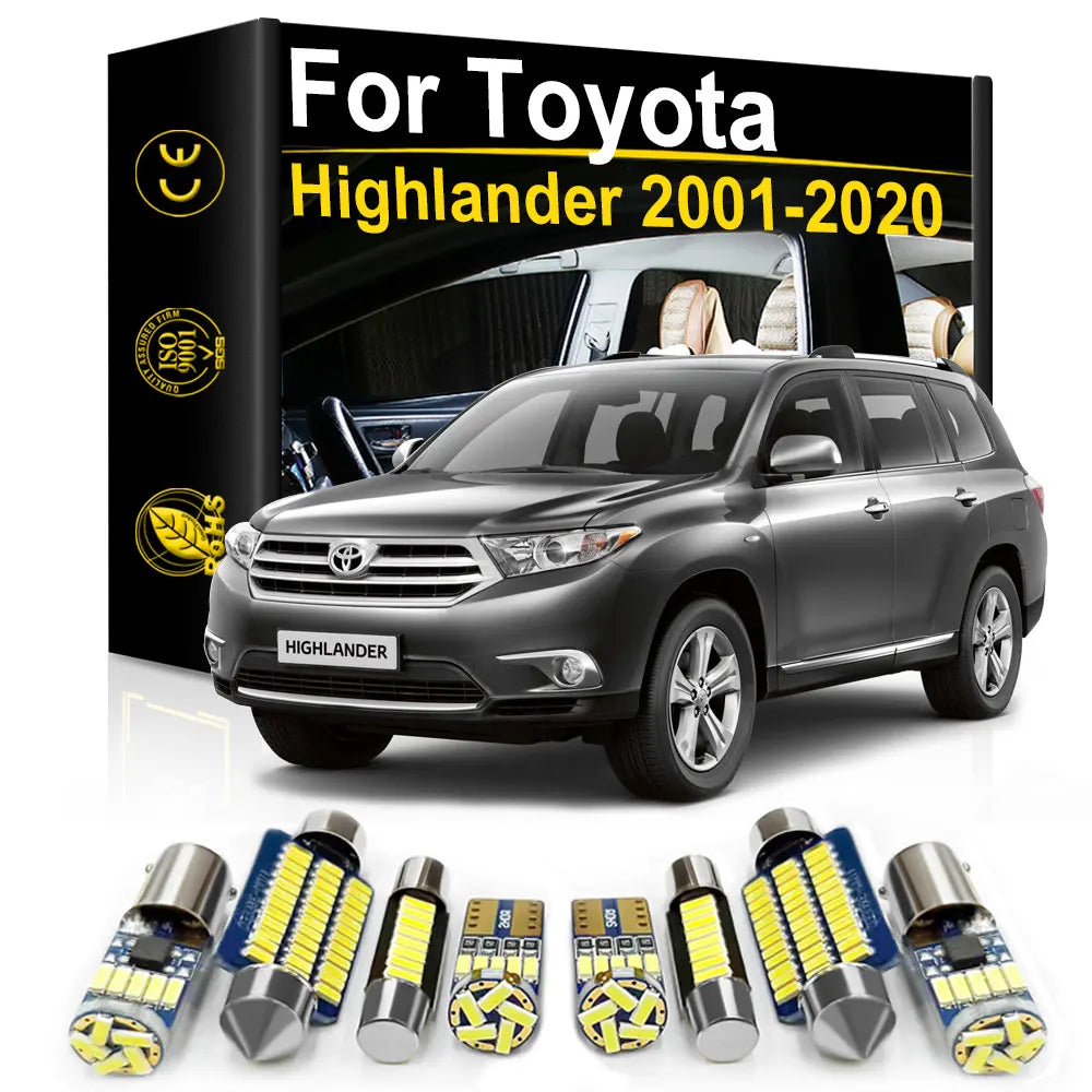 LED Interior Light Kit for Toyota Highlander 2001- 2008 - Canbus Dome Map Door Trunk Bulbs | AUTOKITSHOP