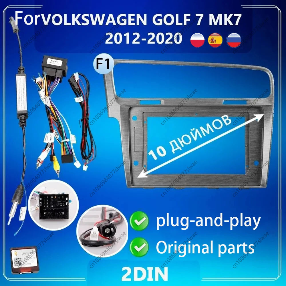 10 inch For VOLKSWAGEN GOLF 7 MK7 2012-2020 Car Radio Fascias Android MP5 Stereo Player 2D