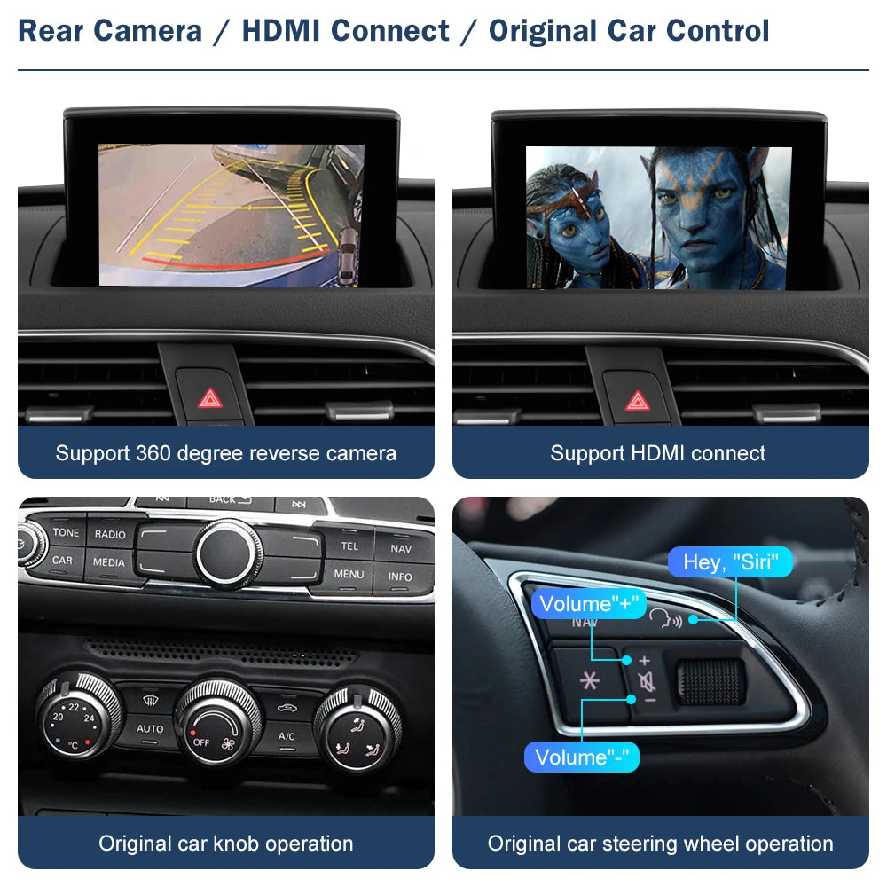 Road Top Wireless CarPlay Android Auto Interface for Audi A1 Q3 RMC 2013-2018, with AirPla | AUTOKITSHOP