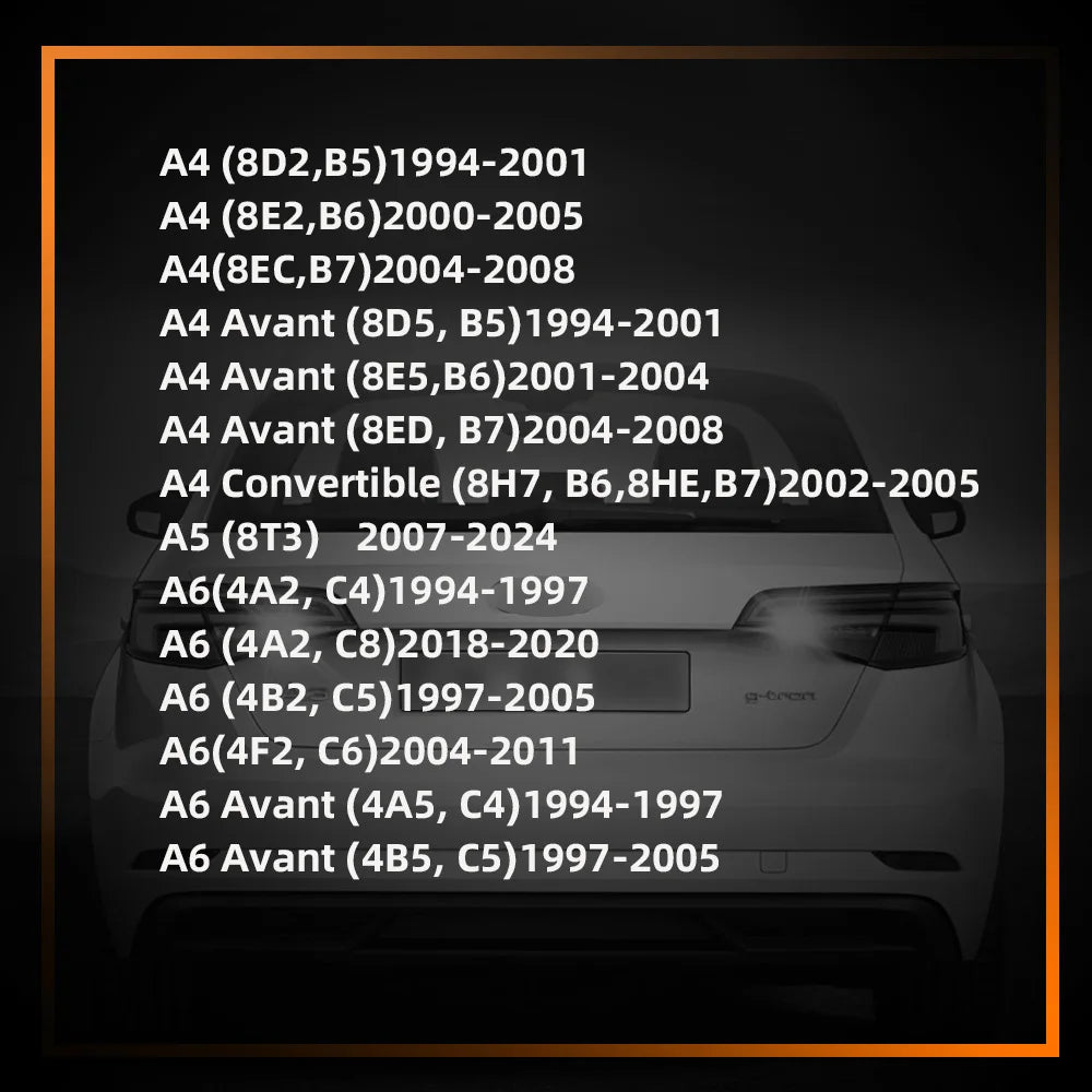 2-Piece LED Interior Light Kit for Audi A4 A5 A6 Backup Back Up Lamp Bulbs 1994-2014 - Canbus Dome Map Door Trunk Bul...