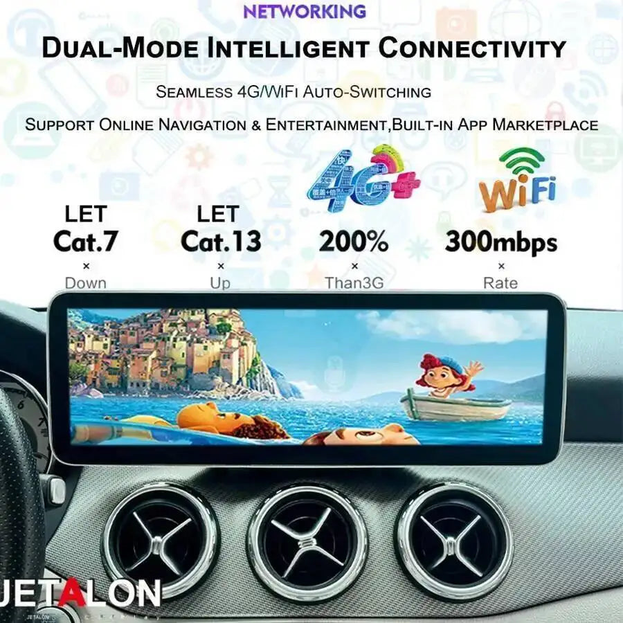 Multimedia Player Screen Wireless CarPlay Android Auto Bluetooth GPS Stereo 14.9" For Merc | AUTOKITSHOP