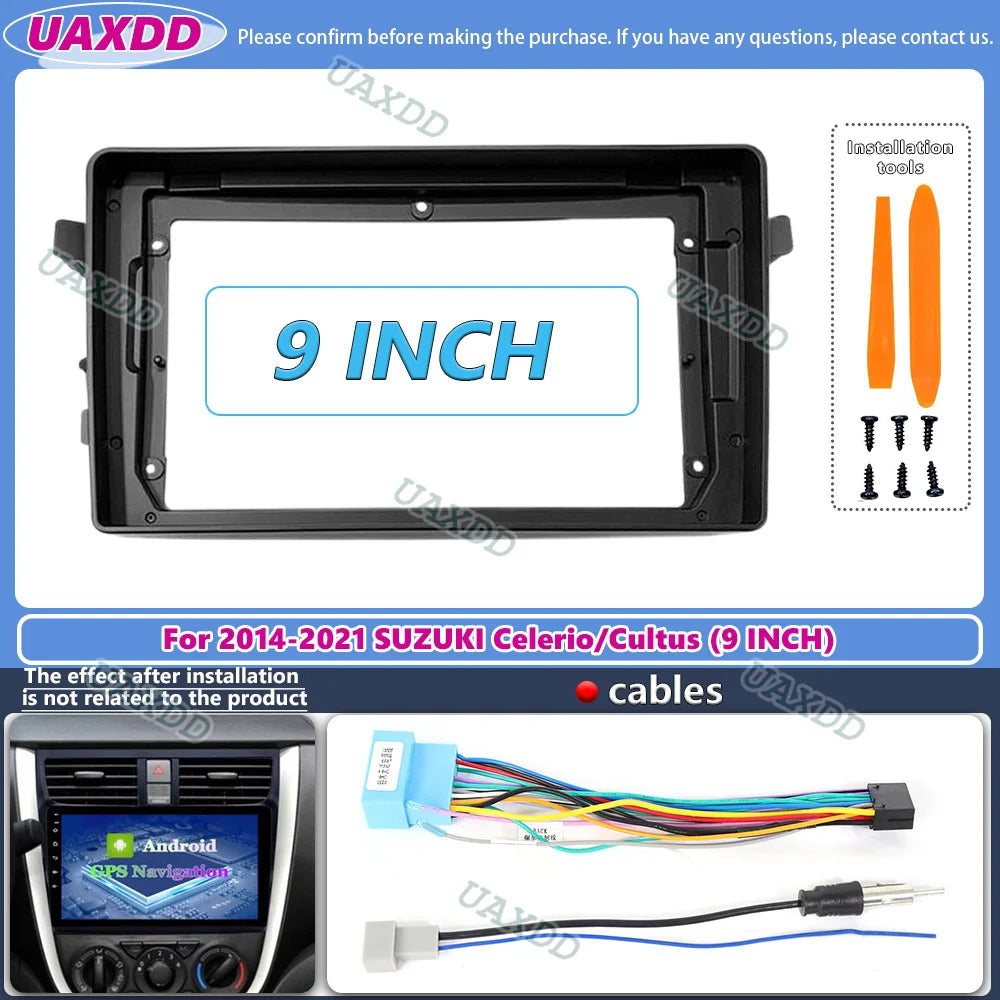 9 inch For SUZUKI 2014-2021 Celerio Cultus Radio Car Android MP5 Player Casing Frame 2 Din
