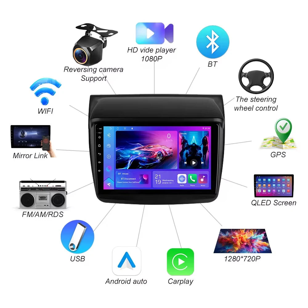 Android 16 Car Radio Multimedia Player For Mitsubishi Pajero Sport 2 2008 - 2016 L200 4 20 | AUTOKITSHOP