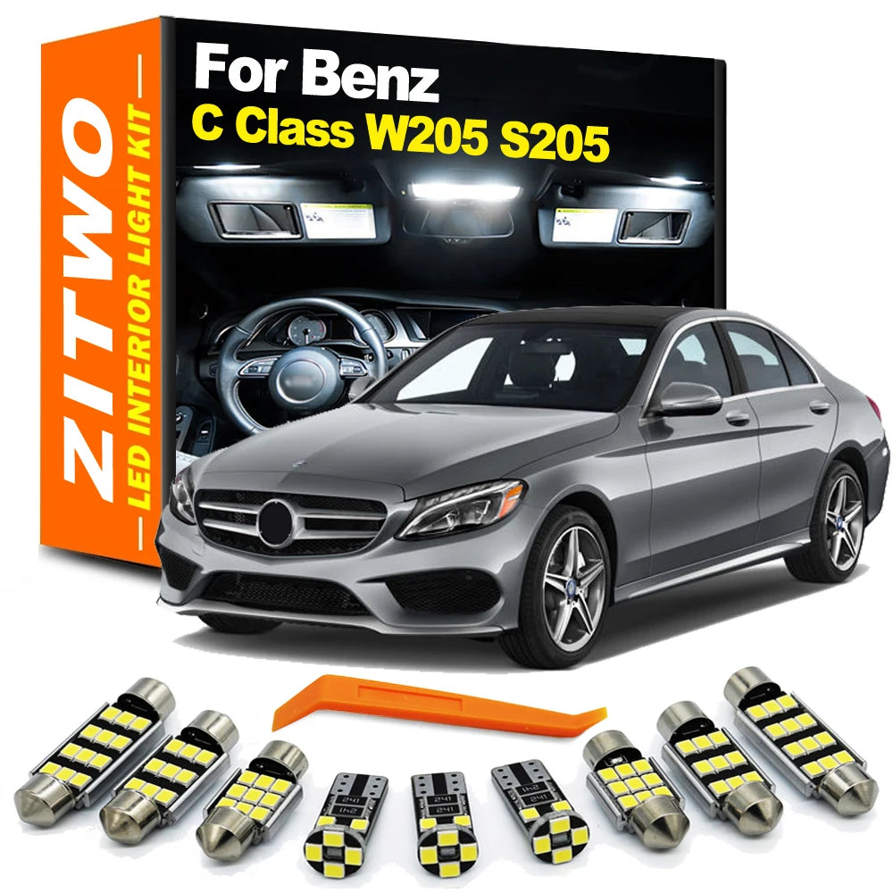 ZITWO 6Pcs LED Interior Light Trunk Sun Visor Bulb Kit For Mercedes Benz C Class W205 S205 C205 Sedan Estate Coupe 2015-2019