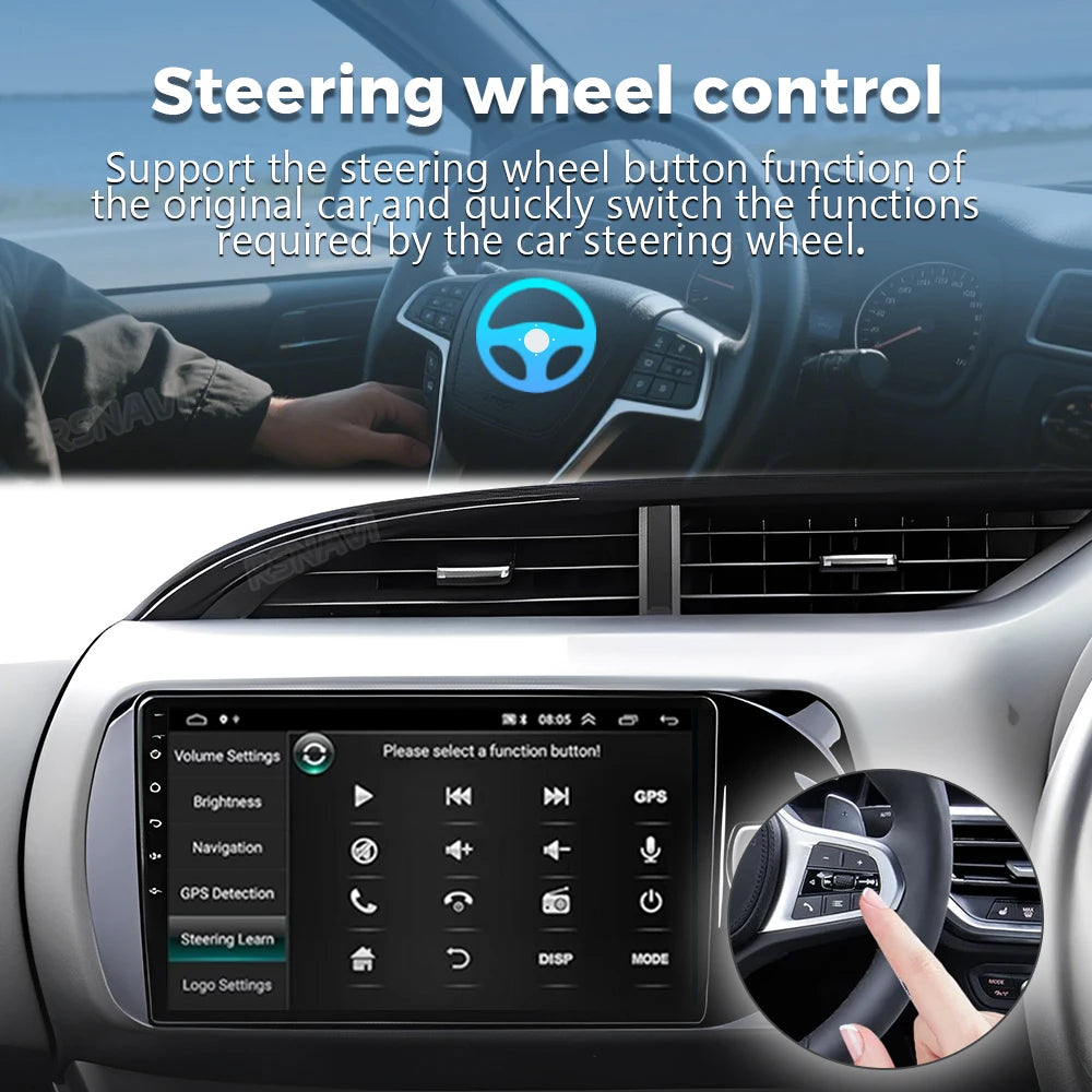Android 16 Carplay For Toyota Vitz 3 XP130 2014 2015 2016 2017 2018 2019 Car Radio Multime
