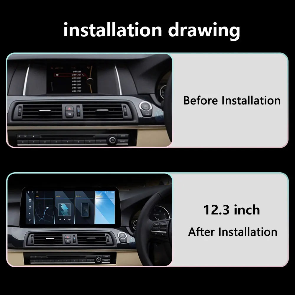 QLED 2400*900P Right Hand Drvie Android For BMW 5 Series F10 F11 2011- 2017 Wireless Carpl