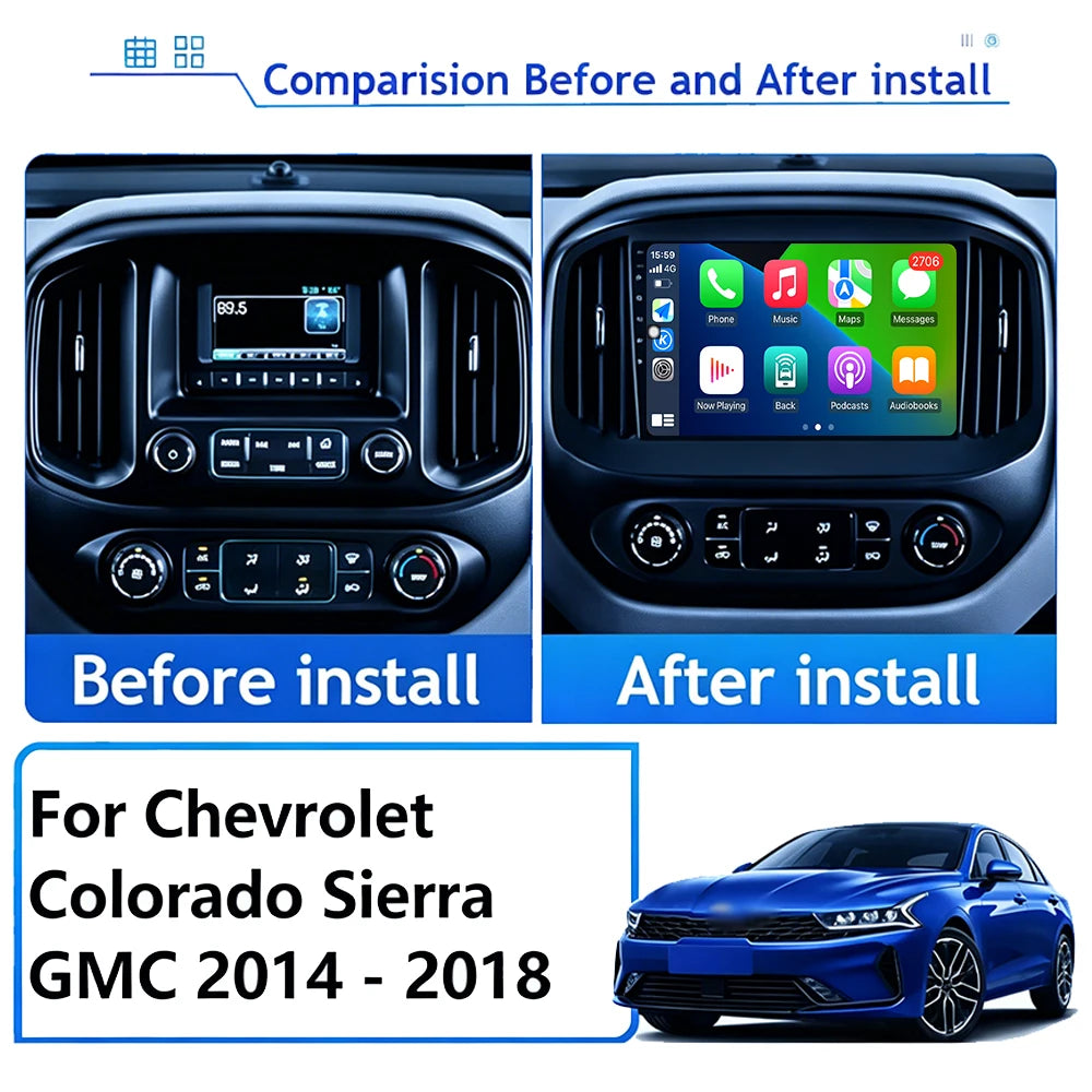 9 "Touch Screen For Chevrolet Colorado Sierra GMC 2014-2018 GPS Navigation Car Video Multi