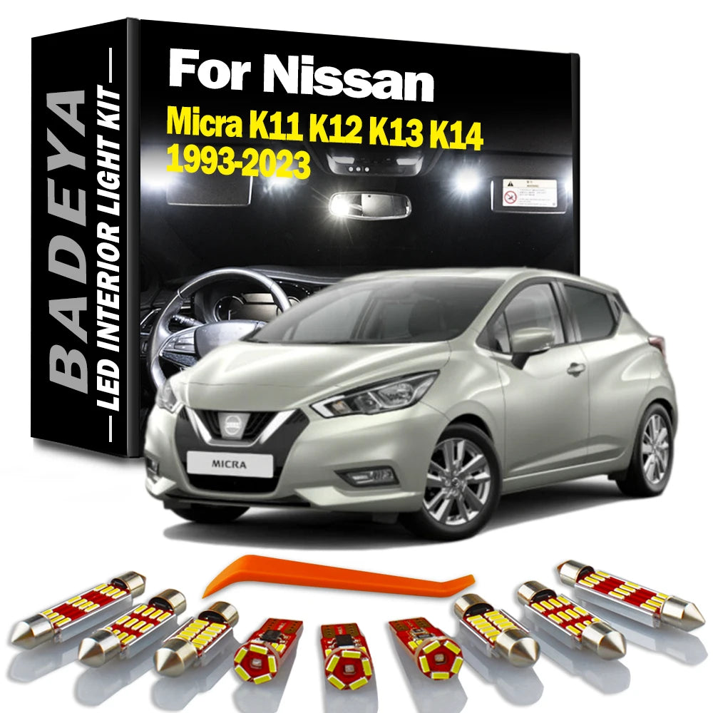 LED Interior Light Kit for Nissan K13 K11 K12 1993-2020 - Canbus Error-Free Interior Bulbs