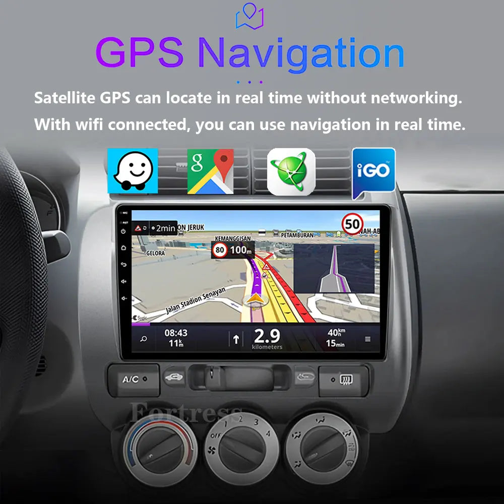 For Honda Fit Jazz City 2002-2007 Car Radio Android 16 Carplay Navigation GPS Stereo Head