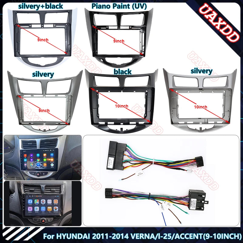 For HYUNDAI 2011-2014 VERNA L-25 ACCENT 9INCH Car CD Radio Plastic Fascias Panel Dashboard
