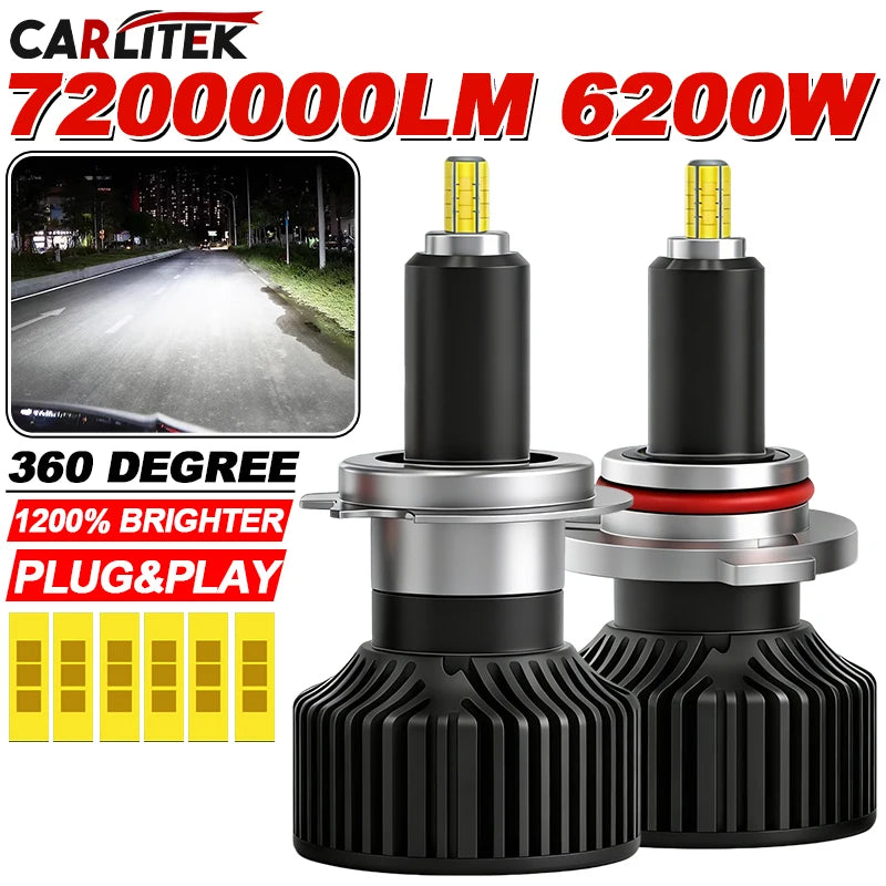 36 CSP 3D 360 H7 Led Canbus Car Headlights Bulbs H9 H8 H11 H4 H1 HB3 9005 HB4 9006 6200W A