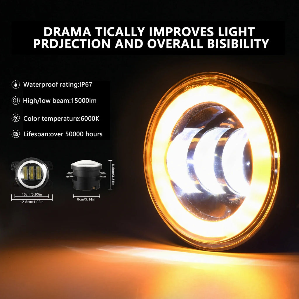 2PCS 150W 4 Inch Round LED Front Driving Fog Lights for Jeep Grand Cherokee 2011 for Jeep 2011-2013 - Canbus LED Car Lig