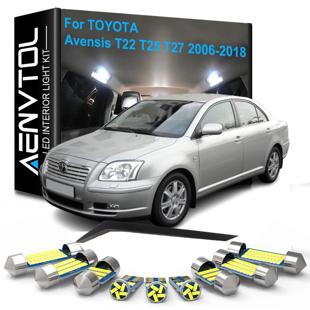 LED Interior Light Kit for Toyota Avensis T27 T25 T22 1999-2003 - Canbus Dome Map Door Trunk Bulbs | AUTOKITSHOP