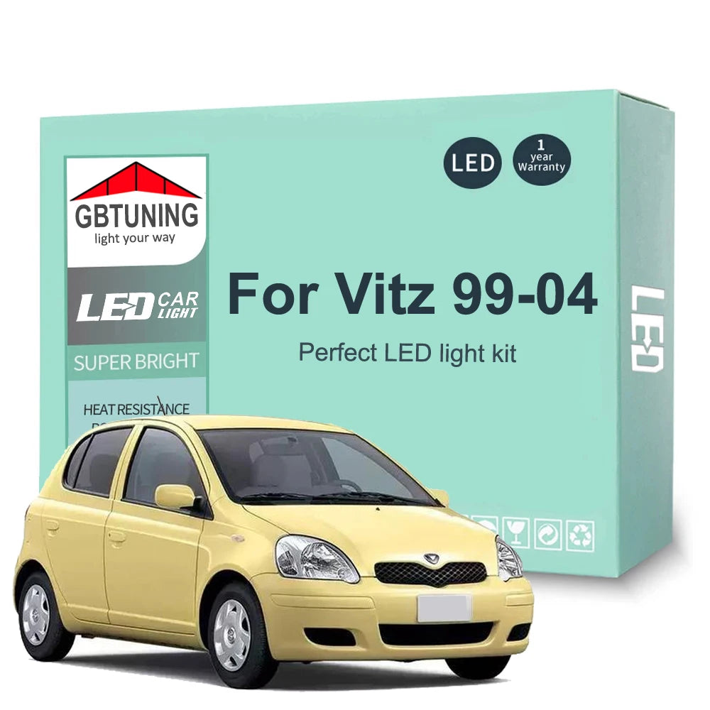 8-Piece LED Interior Light Kit for Toyota Vitz - Canbus Error-Free Bulbs | AUTOKITSHOP