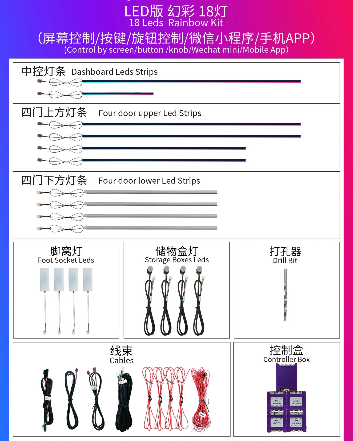 1 RGB - Ambient Light - for BMW F52 F40 2016-2023 - App Control - Car Interior Lighting