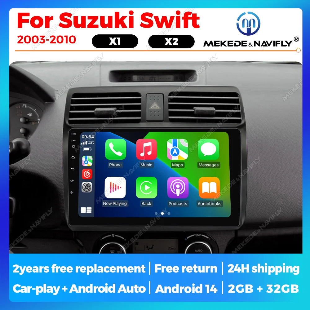 2din Android 14 Car Radio for Suzuki Swift 2003-2010 Multimidia Player Intelligent Car Aud