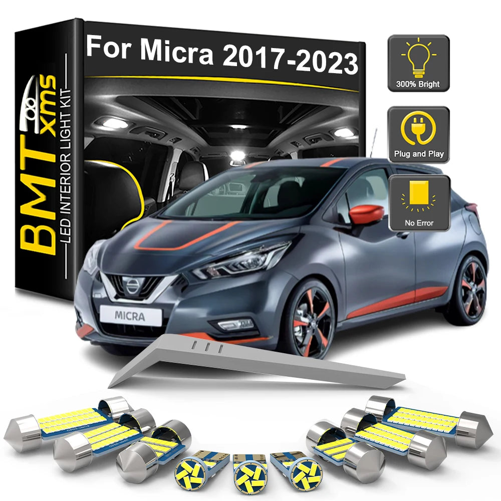 6-Piece LED Interior Light Kit for Nissan Micra K14 - Canbus Error-Free Bulbs | AUTOKITSHOP