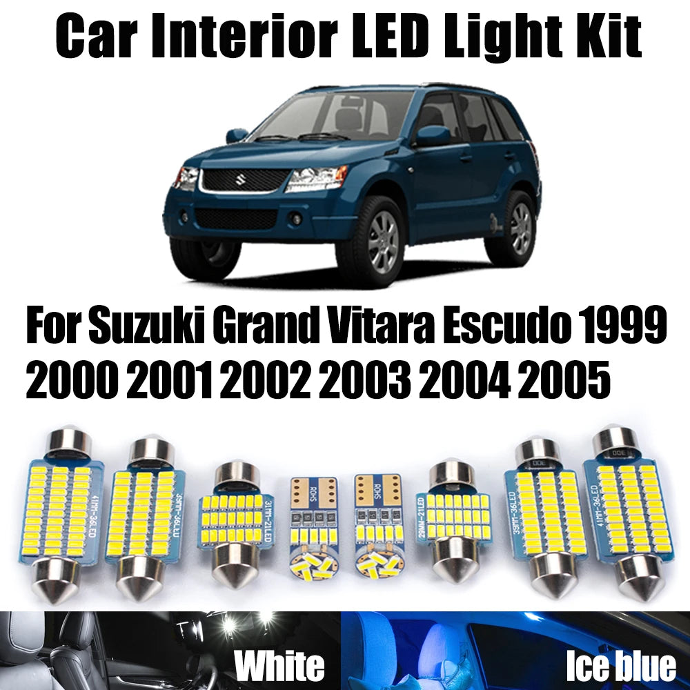 LED Interior Map Dome Light Car Reading Bulb Kit Canbus For Suzuki Grand Vitara Escudo 199