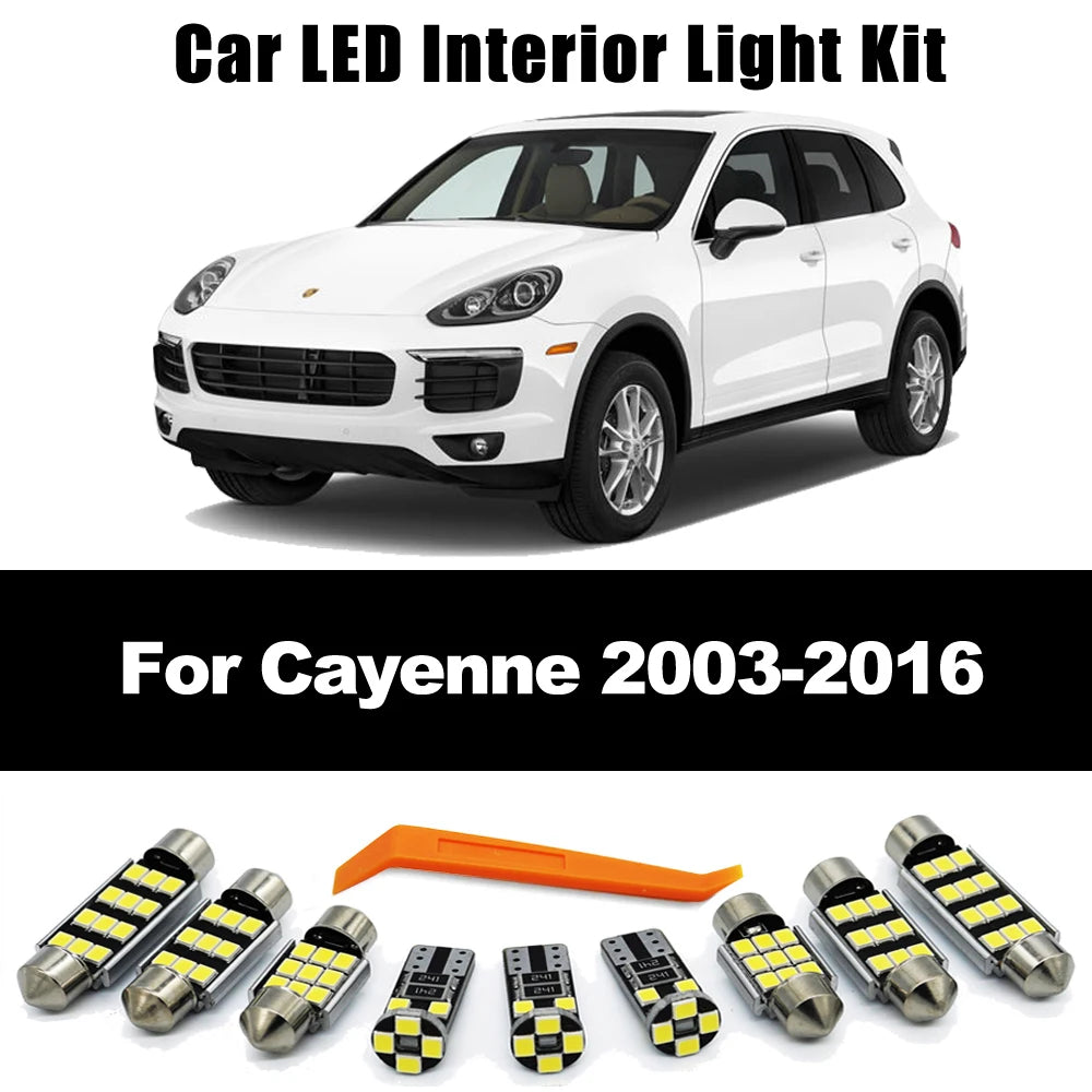 Car Parts For 2003- 2011 2012 2013 2014 2015 2016 Porsche Cayenne 955 957 958 9PA 92A LED Bulb Interior Dome Map Room Light Kit