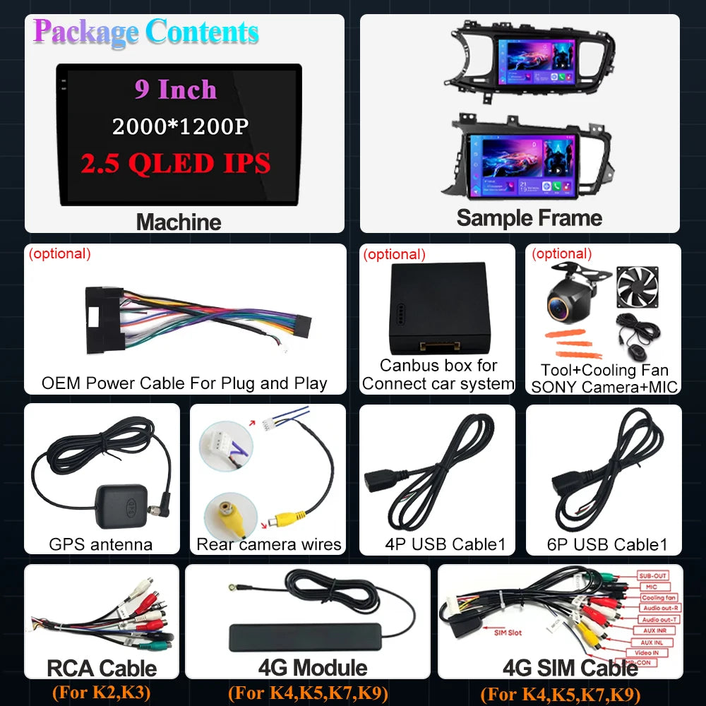For Kia K5 Optima 2011 2012 2013 2014 2015 Android 16 Car Multimedia Player Bluetooth Wifi | AUTOKITSHOP