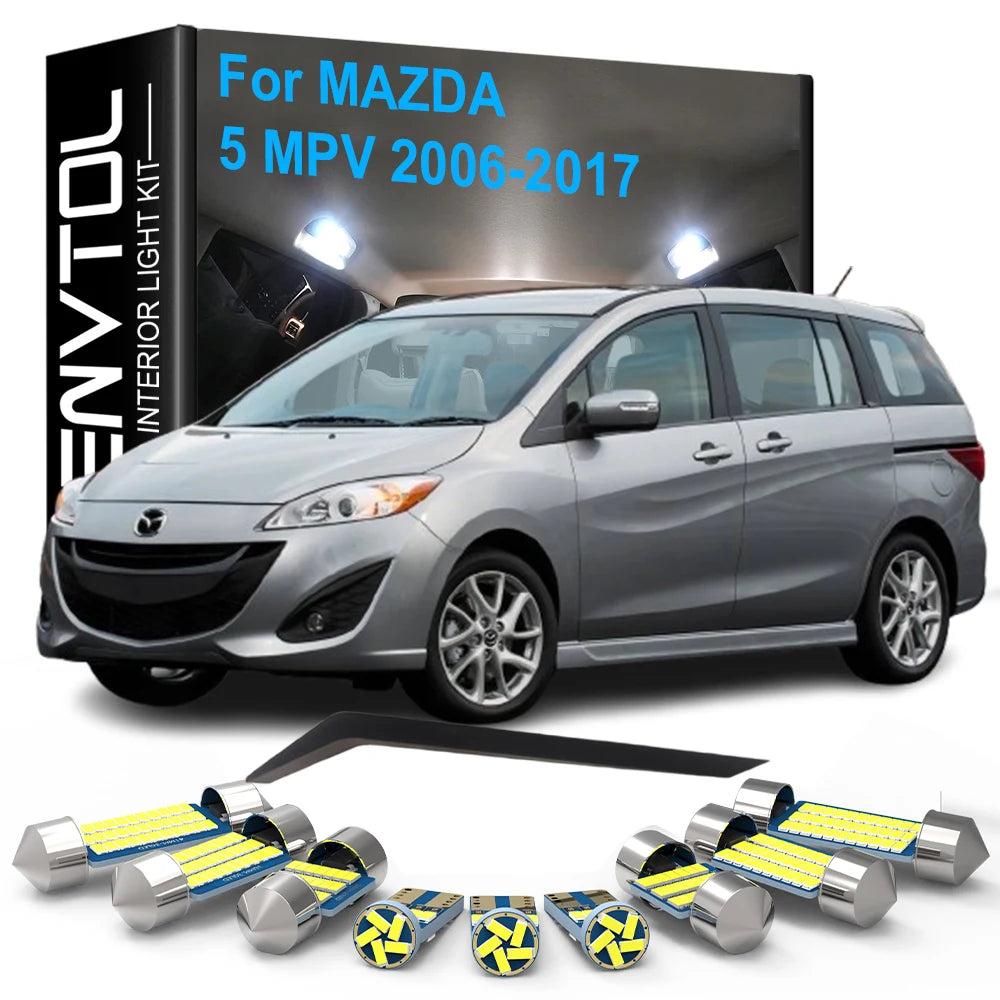 9-Piece LED Interior Light Kit for Mazda 5 MPV 2006-2010 - Canbus Dome Map Door Trunk Bulbs | AUTOKITSHOP