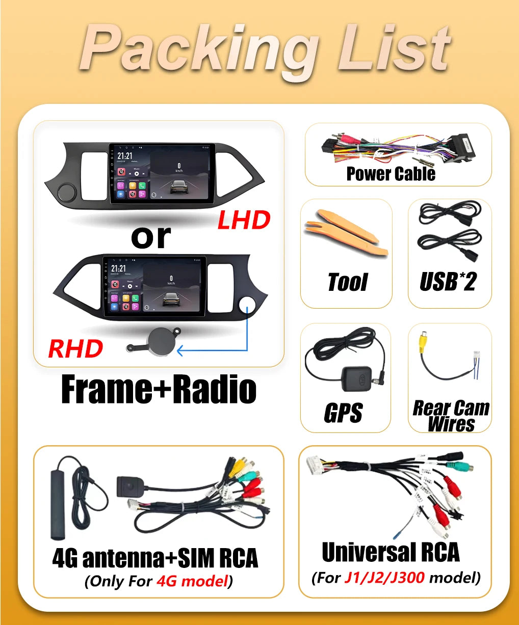 Android 16 Carplay For KIA PICANTO Morning 2011 2012 2013 2014 2015 2016 Car Radio Video M | AUTOKITSHOP