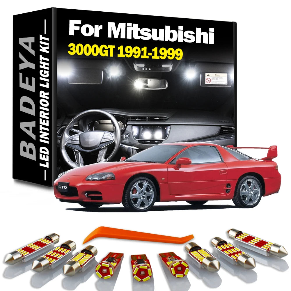 BADEYA 12Pcs LED Bulb Interior Map Dome Light Kit For Mitsubishi 3000GT 1991 1992 1993 199