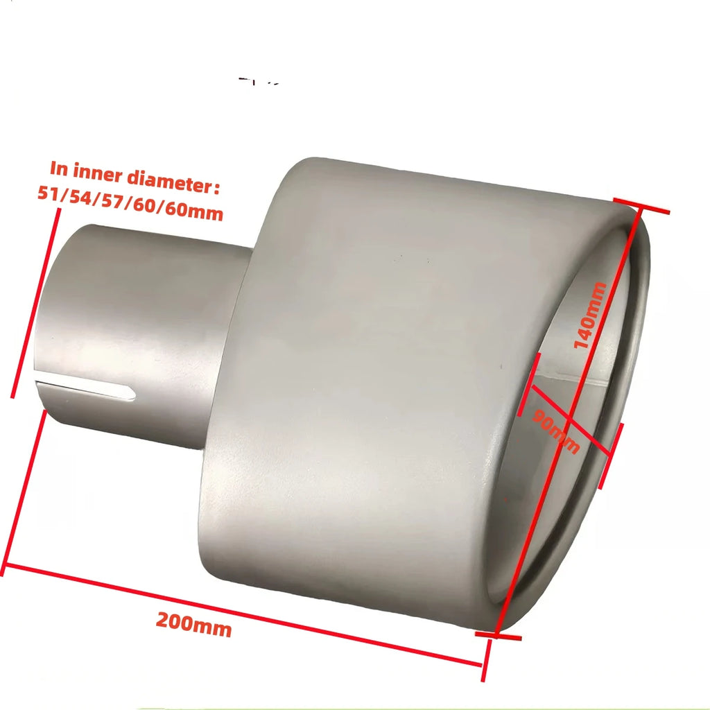Automotive Parts Large Diameter Stainless Steel Sandblasted Exhaust Pipe Tail Throat Width 140mm - Automotive LED Light