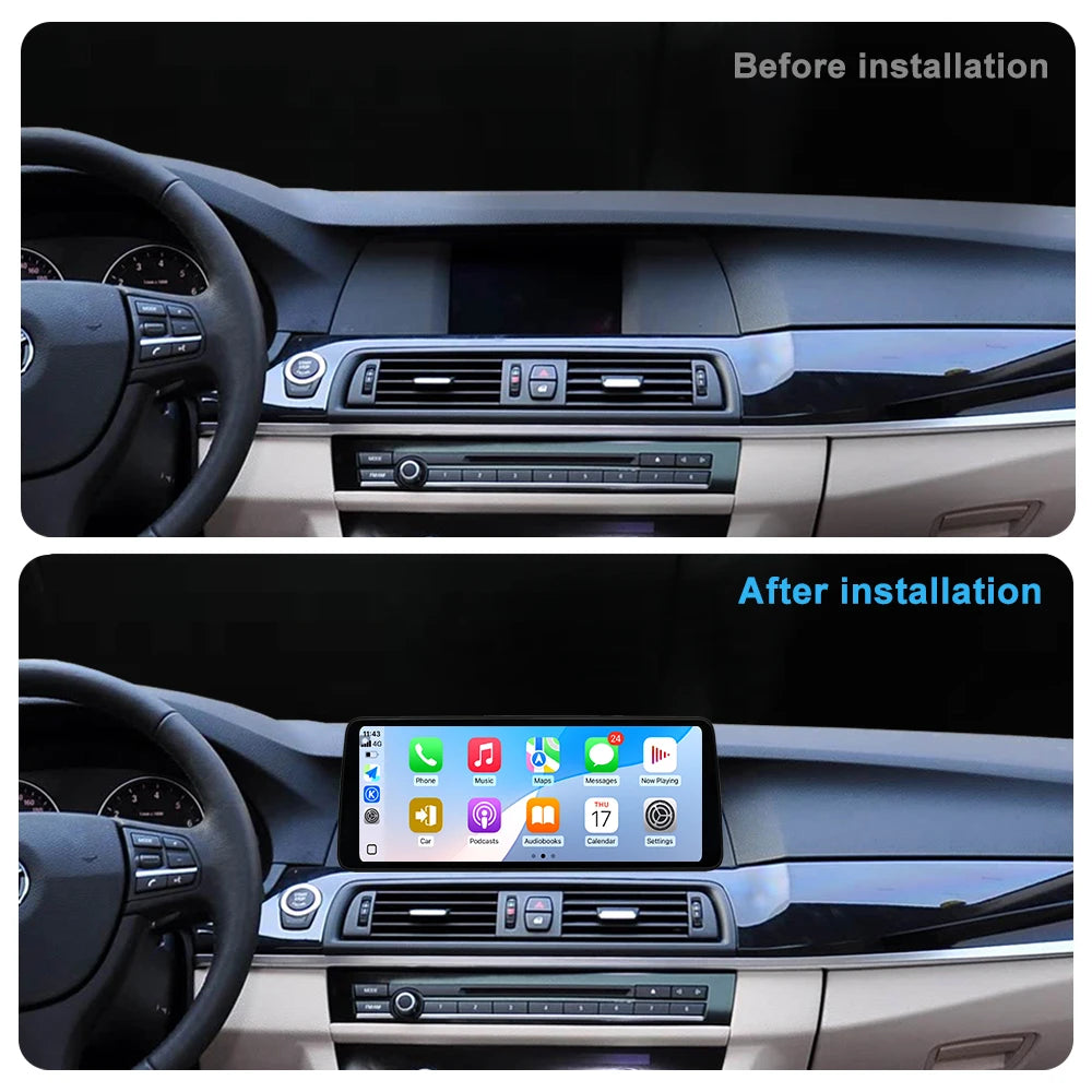 12.3' Ultra-thin Android 14 for BMW 5 Series F10 F11 2011 - 2017 GPS 4G WIFI Car Radio Vid