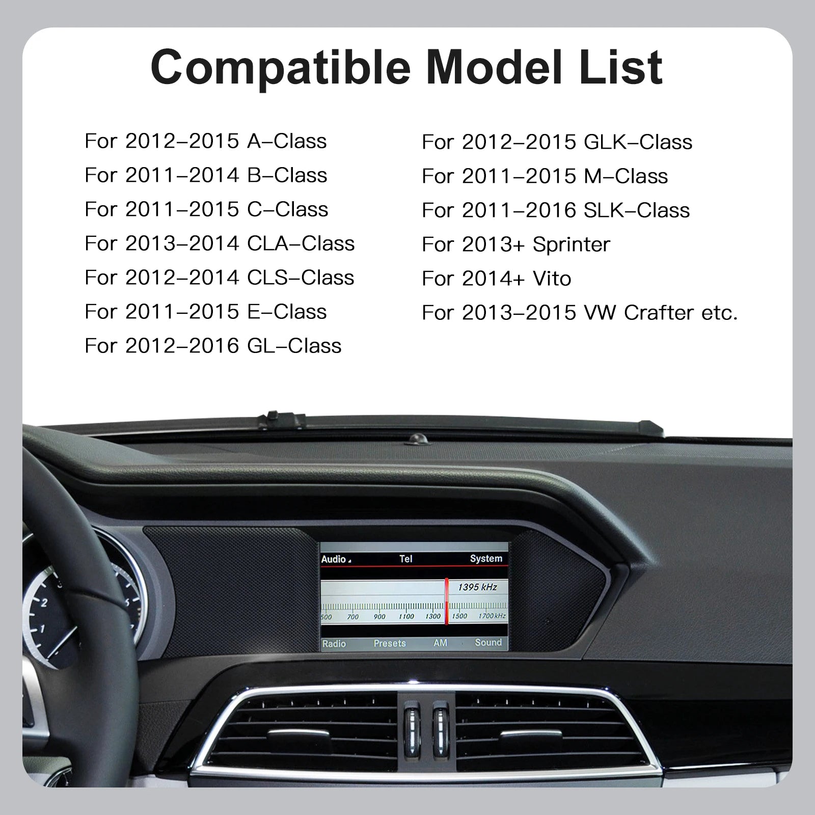 Wireless CarPlay Android Auto for Mercedes Benz A B C E Class GLA CLA GLK SLK CLS W204 W17