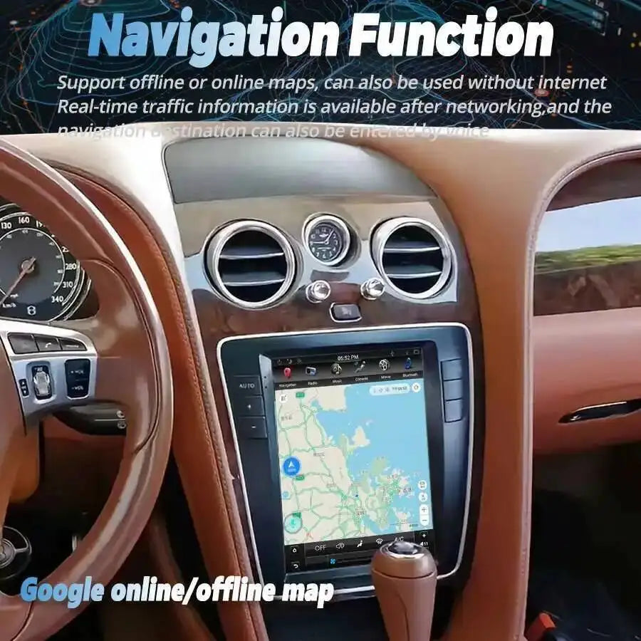 128GB Carplay For Bentley Flying Spur 2012-2019 Car Stereo Radio Android 15 Multimedia Vid | AUTOKITSHOP